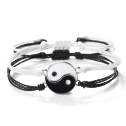 2Pcs/set Dragon Tai Chi Gossip Braided Bracelet for Women Men Best Friends Adjustable Yin Yang Bracelets Fashion Couple Jewelry