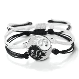 2Pcs/set Dragon Tai Chi Gossip Braided Bracelet for Women Men Best Friends Adjustable Yin Yang Bracelets Fashion Couple Jewelry