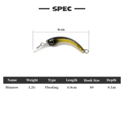 LETOYO Mini Trout Lure 1.2g Floating Minnow Trout Fishing Lure Micro Hard Lures Artificial Bait Wobblers For Trout Bass Perch