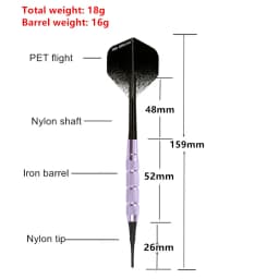 12PCS Dart 18g Electronic Soft Tip Darts With 9PCS Flights,60PCS Rubber O Ring, 50PCS Soft Tips