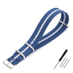 One-Piece Ribbed Watch Strap 16mm 18mm 19mm 20mm 21mm 22mm 24mm Nylon Military Straps Watchband Braid Ballistic Fabric Bands