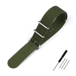 One-Piece Ribbed Watch Strap 16mm 18mm 19mm 20mm 21mm 22mm 24mm Nylon Military Straps Watchband Braid Ballistic Fabric Bands