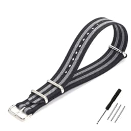 One-Piece Ribbed Watch Strap 16mm 18mm 19mm 20mm 21mm 22mm 24mm Nylon Military Straps Watchband Braid Ballistic Fabric Bands