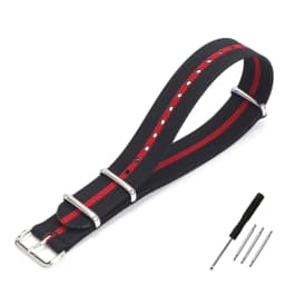 One-Piece Ribbed Watch Strap 16mm 18mm 19mm 20mm 21mm 22mm 24mm Nylon Military Straps Watchband Braid Ballistic Fabric Bands