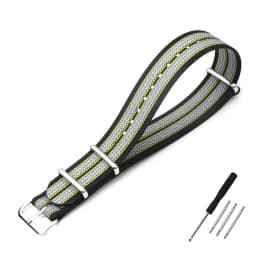 One-Piece Ribbed Watch Strap 16mm 18mm 19mm 20mm 21mm 22mm 24mm Nylon Military Straps Watchband Braid Ballistic Fabric Bands
