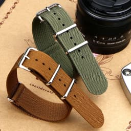 One-Piece Ribbed Watch Strap 16mm 18mm 19mm 20mm 21mm 22mm 24mm Nylon Military Straps Watchband Braid Ballistic Fabric Bands