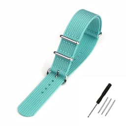 One-Piece Ribbed Watch Strap 16mm 18mm 19mm 20mm 21mm 22mm 24mm Nylon Military Straps Watchband Braid Ballistic Fabric Bands