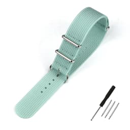 One-Piece Ribbed Watch Strap 16mm 18mm 19mm 20mm 21mm 22mm 24mm Nylon Military Straps Watchband Braid Ballistic Fabric Bands