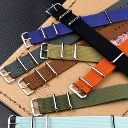 One-Piece Ribbed Watch Strap 16mm 18mm 19mm 20mm 21mm 22mm 24mm Nylon Military Straps Watchband Braid Ballistic Fabric Bands