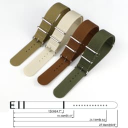 One-Piece Ribbed Watch Strap 16mm 18mm 19mm 20mm 21mm 22mm 24mm Nylon Military Straps Watchband Braid Ballistic Fabric Bands