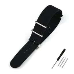 One-Piece Ribbed Watch Strap 16mm 18mm 19mm 20mm 21mm 22mm 24mm Nylon Military Straps Watchband Braid Ballistic Fabric Bands
