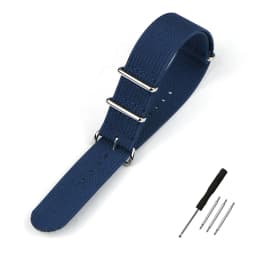One-Piece Ribbed Watch Strap 16mm 18mm 19mm 20mm 21mm 22mm 24mm Nylon Military Straps Watchband Braid Ballistic Fabric Bands