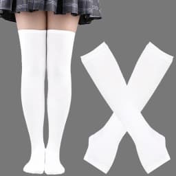Women Girls Over Knee Long Stripe Printed Thigh High Striped Cotton Socks Gloves Sweet Cute Plus Size Overknee Socks Long Gloves