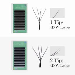 GLAMLASH 4D W Shape Eyelash Extensions Premade Volume Fan Lashes 5D W Style Lashes Comfortable Faux Mink Volume Natural Eyelash