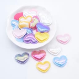 100Pcs 22*18mm Colorful Heart Applique for Handmade Hat Crafts Clothes Sewing Patches DIY Headwear Clips Bow Decor Accessories