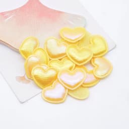 100Pcs 22*18mm Colorful Heart Applique for Handmade Hat Crafts Clothes Sewing Patches DIY Headwear Clips Bow Decor Accessories