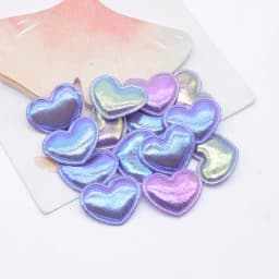 100Pcs 22*18mm Colorful Heart Applique for Handmade Hat Crafts Clothes Sewing Patches DIY Headwear Clips Bow Decor Accessories