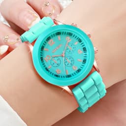 5PCS Women's Watches Fashion Silicone Band Analog Quartz Watch Set(Without Box)