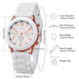 5PCS Women's Watches Fashion Silicone Band Analog Quartz Watch Set(Without Box)