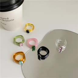 Fashion Luxury Irregular Geometric Transparent Colorful Crystal Rhinestone Zircon Round Ring For Women Shiny Jewelry Accessories