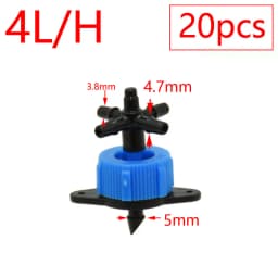 2L 4L 8L Dripper Irrigation 2/4-way Arrow Dropper Connector Cross Water Splitter Emitter Drip Arrow Micro Drip Irrigation System