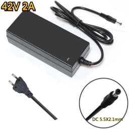DC42V 2A Smart Lithium Battery Charger 5.5X2.1mm DC For 36V 10S 8AH 10AH 12AH 20AH Electric Car Hoverboard Balance Wheel Charge