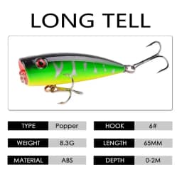 5pcs Topwater Popper Fishing Lures 3d Eyes Hard Baits Artificial Wobblers Plastic Fishing Tackle Isca Artificial Surface Bait