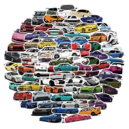 10/50/100PCS Retrofit Racing JDM Stickers Car Motorcycle Laptop Guitar Waterproof Graffiti Cool Sticker Decal Kid Classic Toys