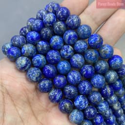 Natural Stone No Dyed Lapis Lazuli Round Loose Beads for Jewelry Making DIY Bracelet Earrings Accessories 15'' 4/6/8/10/12mm