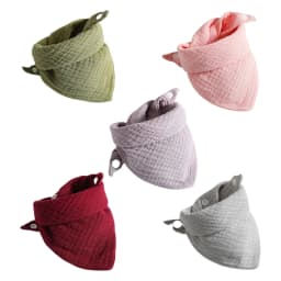 5Pcs Baby Feeding Drool Bibs Saliva Towel for TRIANGLE Scarf Bandana Soft Cotton Bib Adjustable  Button Burp Cloth for Boys
