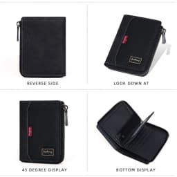 Baellerry RFID Simple Short Men Zipper Wallets Luxury Brand Card Holder Male Wallet Photo Holder Coin Pocket Man Money Clips
