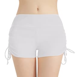 Women Swimsuit Panties Swimwear Beach Shorts High Waist Sides Adjustable Drawstring Stretch Sports Bathing Suit Tankini Bottoms
