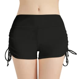 Women Swimsuit Panties Swimwear Beach Shorts High Waist Sides Adjustable Drawstring Stretch Sports Bathing Suit Tankini Bottoms