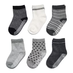 6 Pairs Kids Socks Striped Star Pattern Non-slip Floor Socks For Toddler Baby Boys Socks
