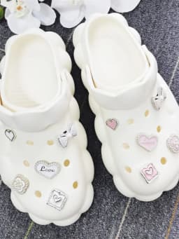 5PCS ABS Shoe Charms Buckles DIY Rhinestone Bowtie Clog Parts Decoration Garden Shoes Accessories For Women Birthday Party Gifts