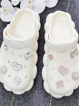 5PCS ABS Shoe Charms Buckles DIY Rhinestone Bowtie Clog Parts Decoration Garden Shoes Accessories For Women Birthday Party Gifts