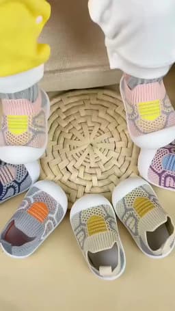 Baby Shoes Anti-slip Breathable Infant Crib Floor Socks with Rubber Sole for Children Girls Boys Mesh Shoes Soft Bottom Slippers