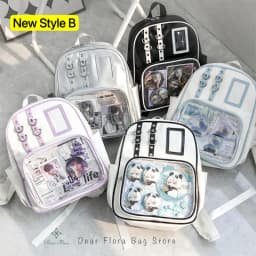 Y2K Cute Mini Backpack Women Kawaii Ita Bag Sweet Girl Transparent Rucksack DIY Personality Display Knapsack Lolita Shoulder Bag