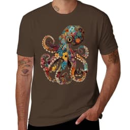 Full color octopus T-Shirt quick drying korean fashion summer tops Aesthetic clothing funny t shirts for men