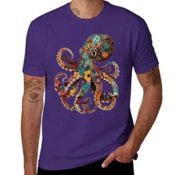 Full color octopus T-Shirt quick drying korean fashion summer tops Aesthetic clothing funny t shirts for men