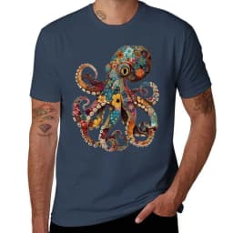 Full color octopus T-Shirt quick drying korean fashion summer tops Aesthetic clothing funny t shirts for men