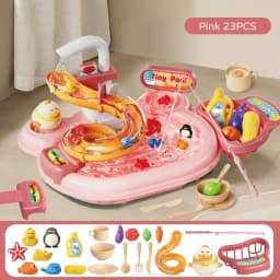 Children Electric Toy Sink Disheswash Water Simulation Food Fruit Kitchen Pretend Play Magnet Fishing Kids Education Toy Girl