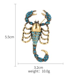 Fashion Jewelry Crystal Brooch Pin Scorpion Rhinestone Collar Brooches Dress Decoration Jewelry Brooches for Women