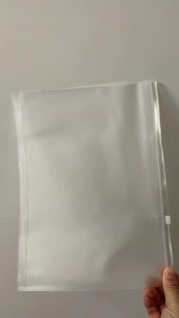 A 5A6 A7 B5 A4 Binder Zipper Folders For 6-Ring Notebook Binder Transparent Loose Leaf Document Filing Bags