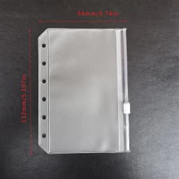A 5A6 A7 B5 A4 Binder Zipper Folders For 6-Ring Notebook Binder Transparent Loose Leaf Document Filing Bags
