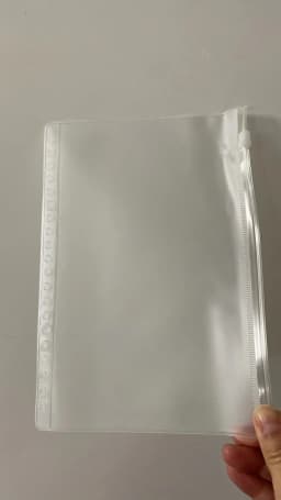 A 5A6 A7 B5 A4 Binder Zipper Folders For 6-Ring Notebook Binder Transparent Loose Leaf Document Filing Bags