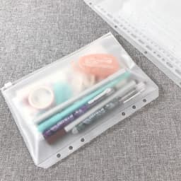 A 5A6 A7 B5 A4 Binder Zipper Folders For 6-Ring Notebook Binder Transparent Loose Leaf Document Filing Bags