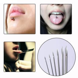 1/3/5Pcs Disposable Body Piercing Needles Medical Needle for Navel Nipple Lip Navel Ring Kit Surgical Steel Tool