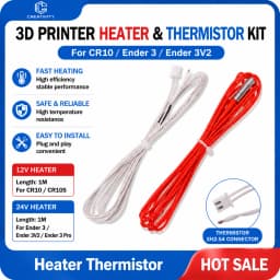 3D Printer Parts Ender3 100K Thermistor 12V/24V Cartridge Heater Suitable for Cr10 CR10s Ender3V2 Ender3 Hotend Parts