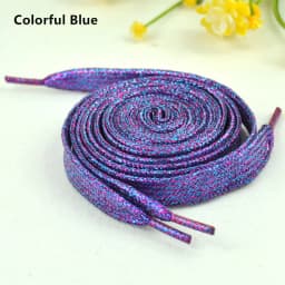 1 cm Width Colorful Lurex Shoelaces Trendy Bright Colorful Fall Winter Shoelaces Sneaker White Casual Sports Leather Shoes Laces